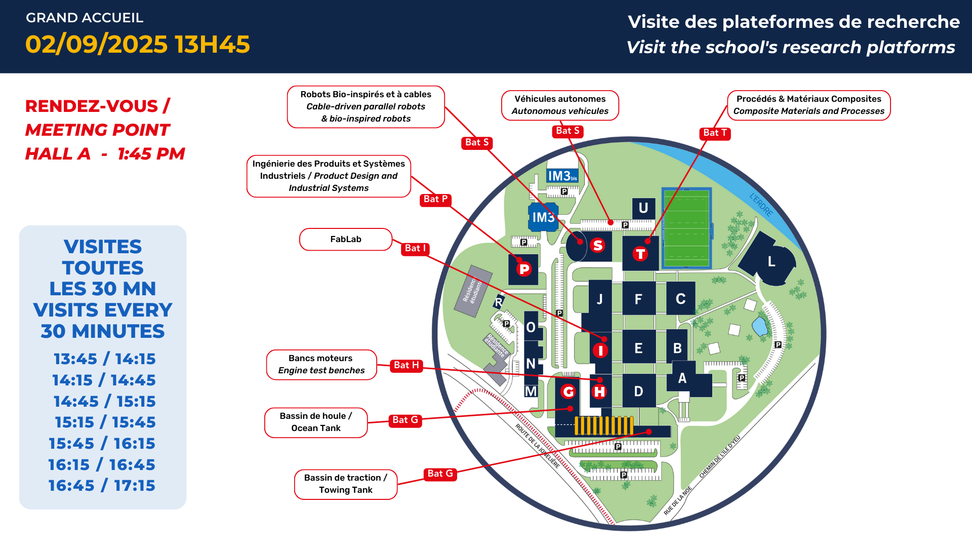 Visite des plateformes 2 septembre / Visite the school's research platforms 2 september