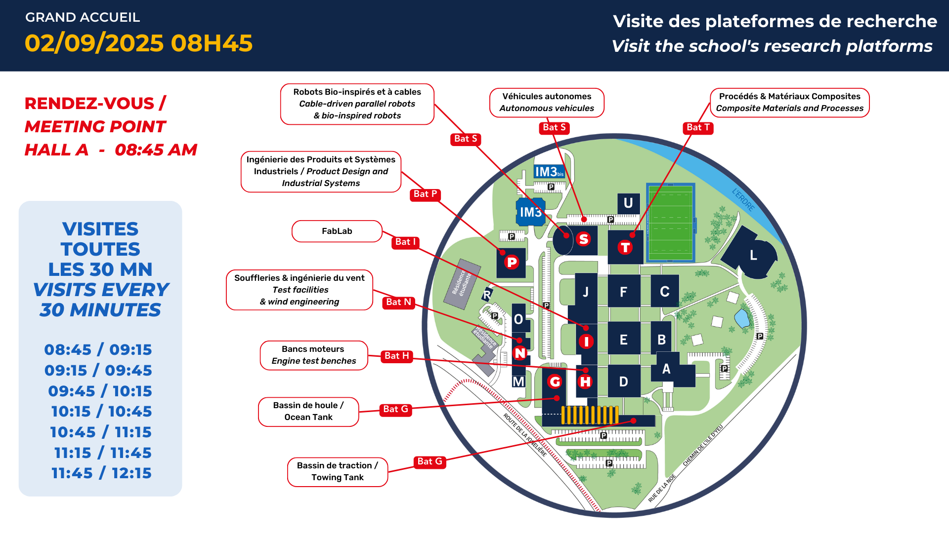 Visite des plateformes 2 septembre / Visite the school's research platforms 2 september